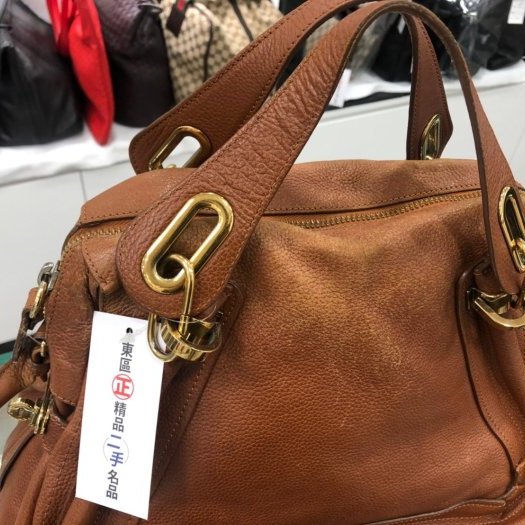 東區正精品㊣Chloe Paraty Medium Leather 中型焦糖色小牛皮肩背包手提包RZ0661-1
