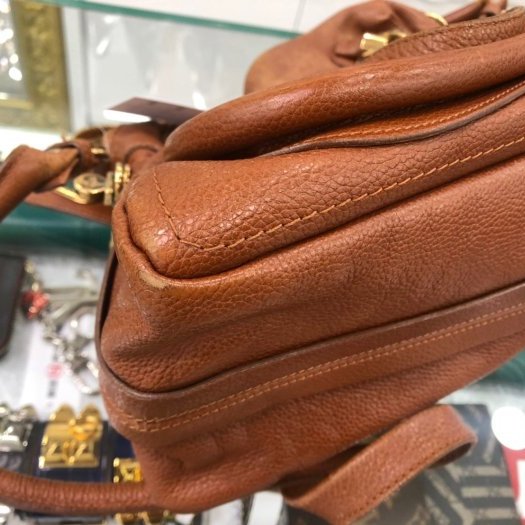 東區正精品㊣Chloe Paraty Medium Leather 中型焦糖色小牛皮肩背包手提包RZ0661-7