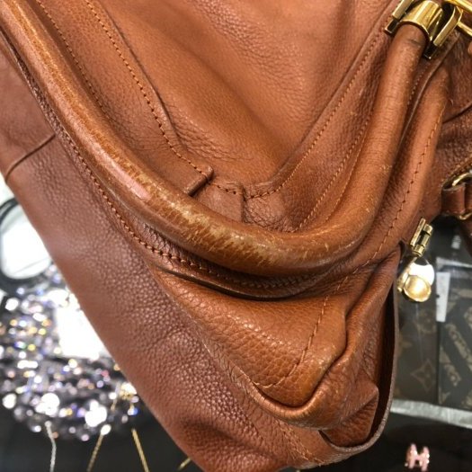 東區正精品㊣Chloe Paraty Medium Leather 中型焦糖色小牛皮肩背包手提包RZ0661-8