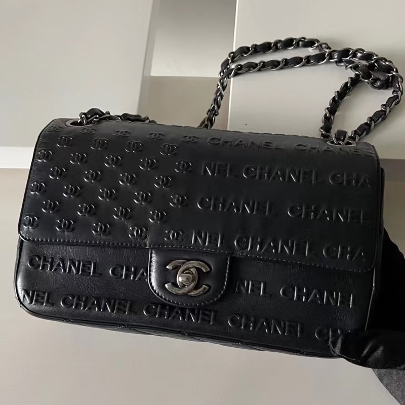 Chanel 黑銀CF 浮雕工藝款Flap bag💓🦄-0