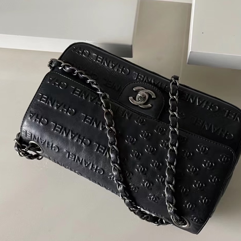 Chanel 黑銀CF 浮雕工藝款Flap bag💓🦄-1