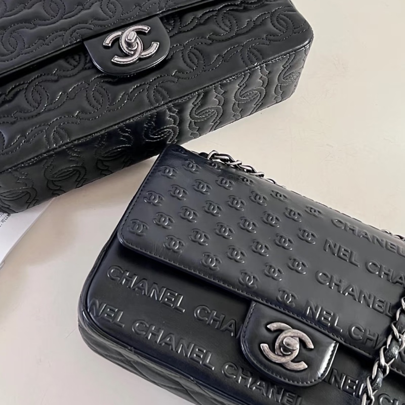 Chanel 黑銀CF 浮雕工藝款Flap bag💓🦄-2