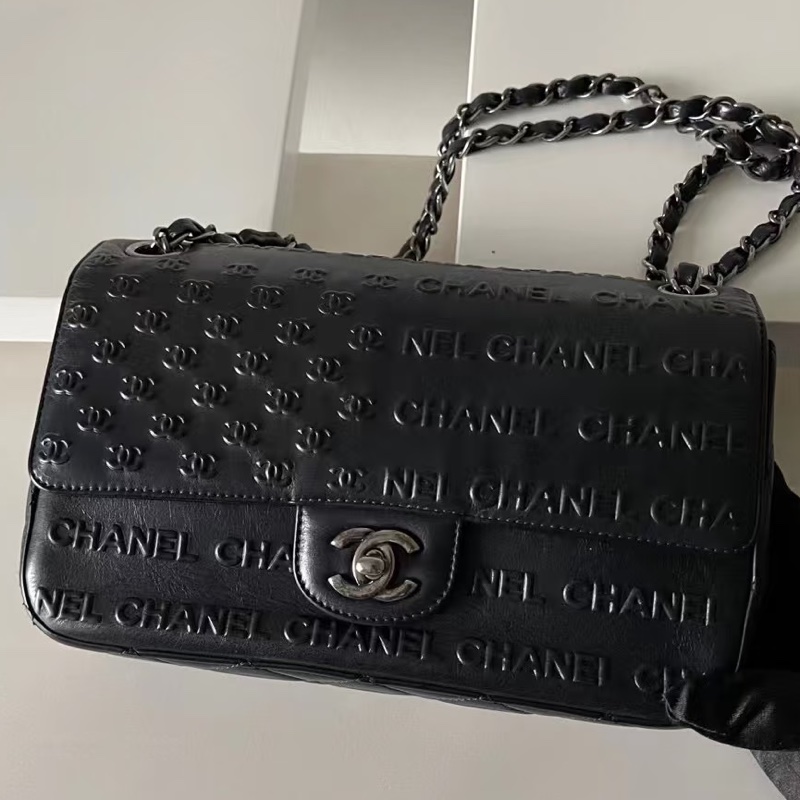 Chanel 黑銀CF 浮雕工藝款Flap bag💓🦄-3