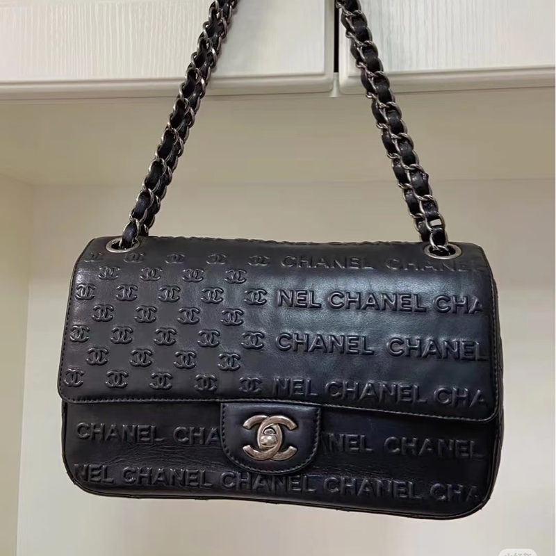 Chanel 黑銀CF 浮雕工藝款Flap bag💓🦄-5