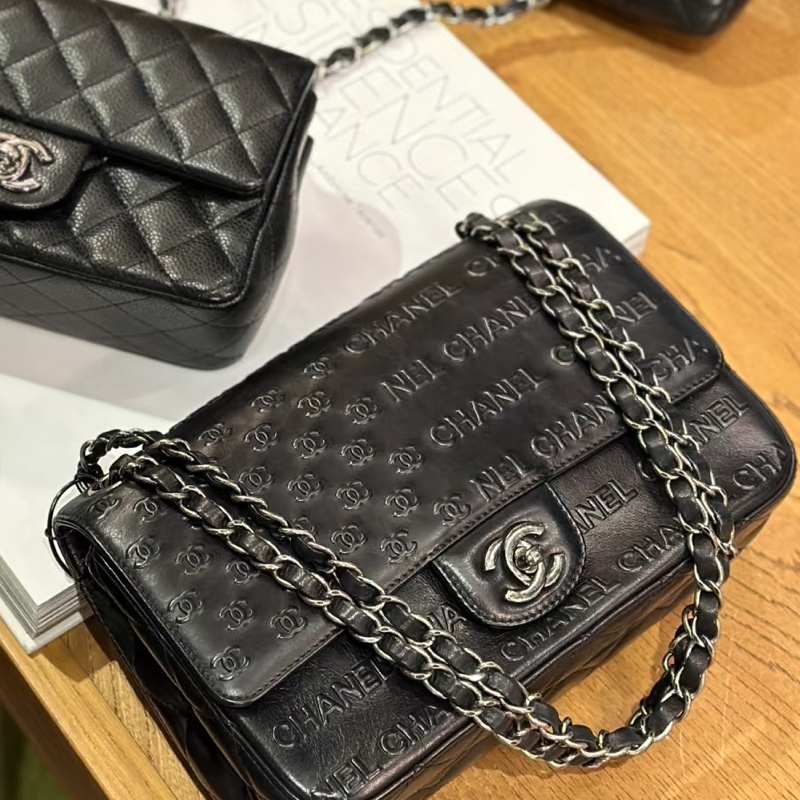 Chanel 黑銀CF 浮雕工藝款Flap bag💓🦄-6
