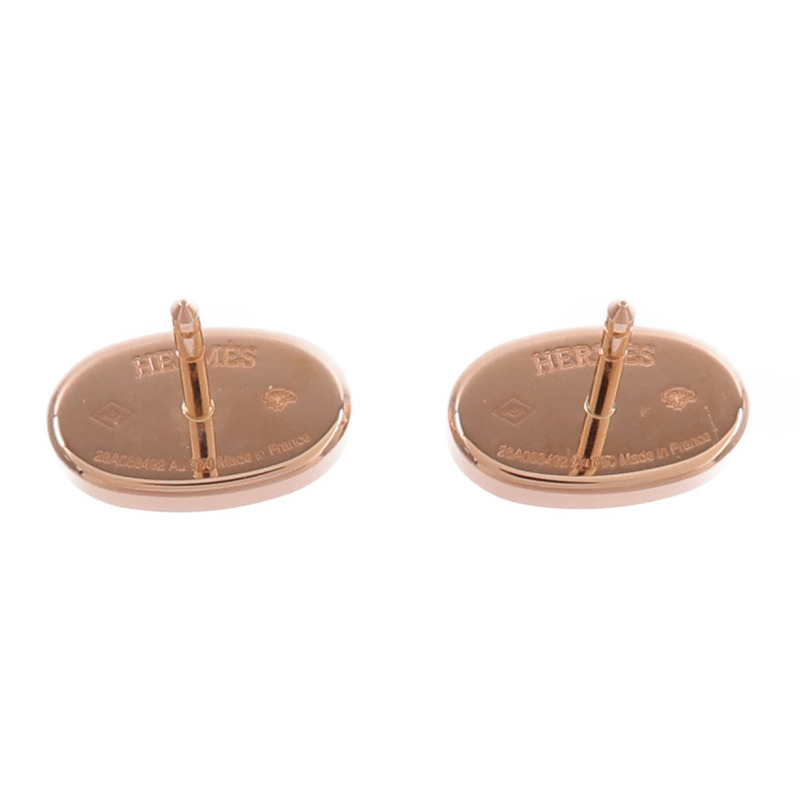 HERMES 18K玫瑰金/陶瓷Chaine Dancre Verso Earrings鑽石耳環-2