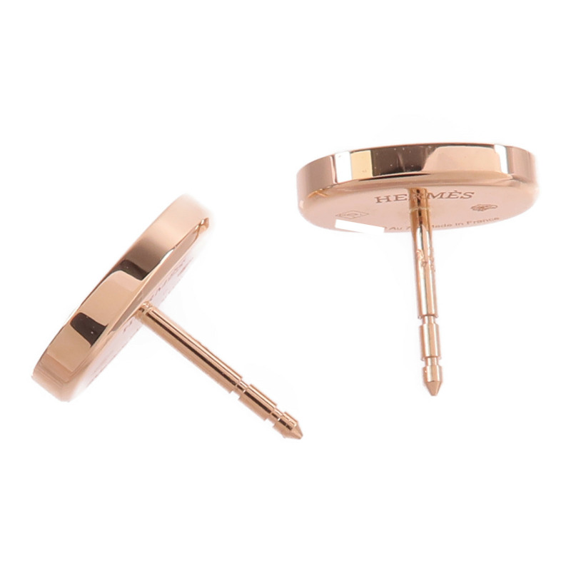 HERMES 18K玫瑰金/陶瓷Chaine Dancre Verso Earrings鑽石耳環-6