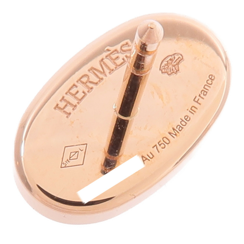 HERMES 18K玫瑰金/陶瓷Chaine Dancre Verso Earrings鑽石耳環-8