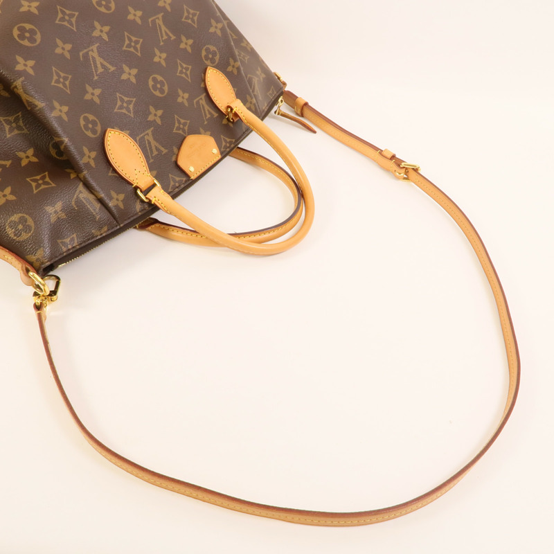LOUIS VUITTON Monogram Turenne MM金扣手挽肩背兩用袋棕色-5