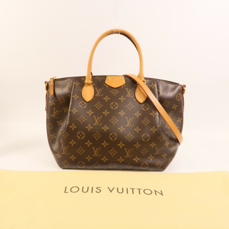 LOUIS VUITTON Monogram Turenne MM金扣手挽肩背兩用袋棕色-10