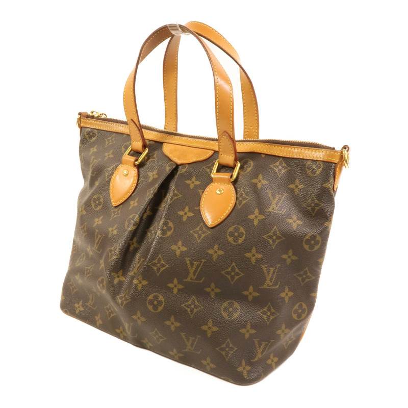LOUIS VUITTON Monogram Palermo PM金扣手挽肩背兩用袋棕色-2