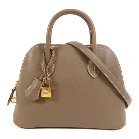 HERMES Evercolor皮革Bolide 25手挽肩背兩用袋Etoupe