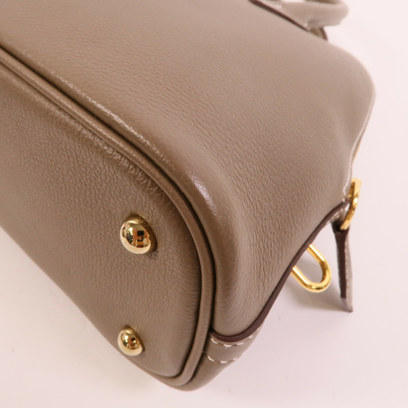 HERMES Evercolor皮革Bolide 25手挽肩背兩用袋Etoupe-15