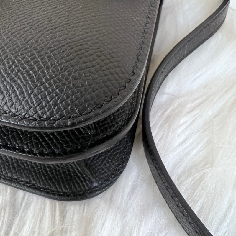 Hermes89黑Epsom銀釦Constance III Mini肩斜背包H083905-6