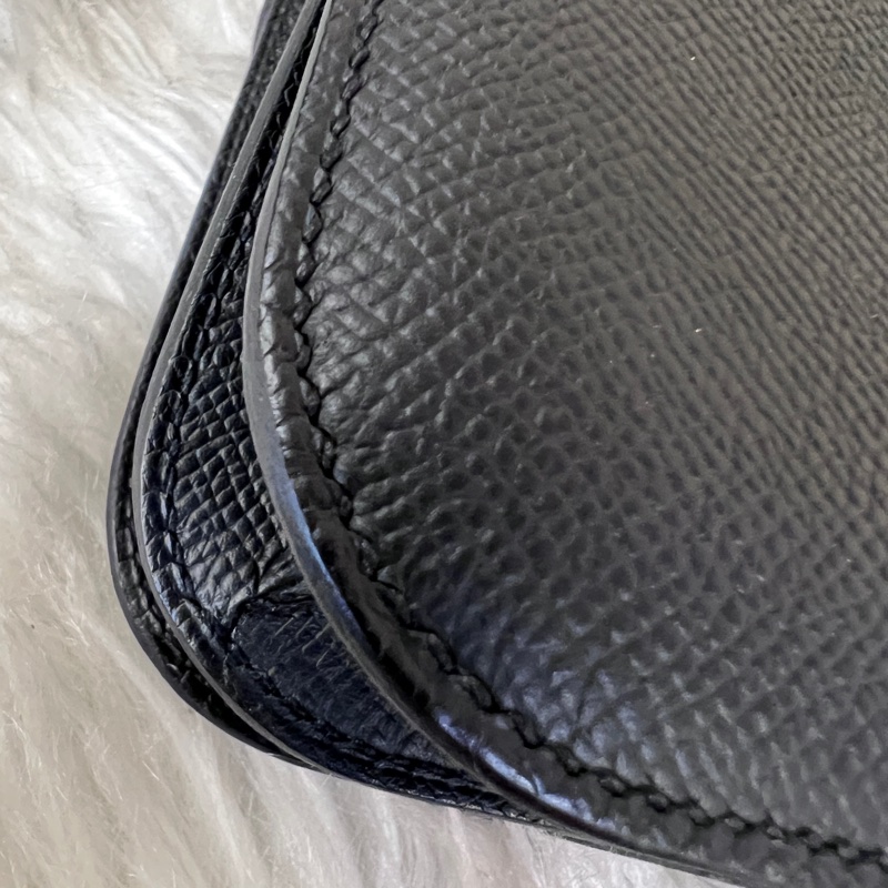 Hermes89黑Epsom銀釦Constance III Mini肩斜背包H083905-9