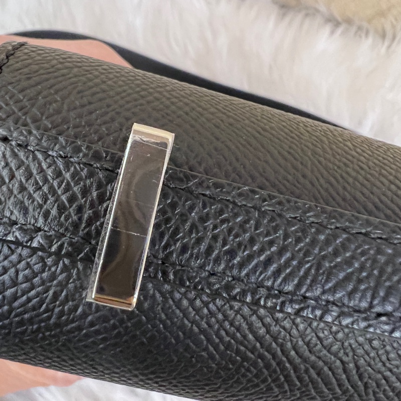 Hermes89黑Epsom銀釦Constance III Mini肩斜背包H083905-13