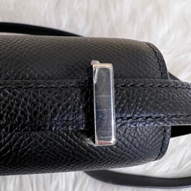 Hermes89黑Epsom銀釦Constance III Mini肩斜背包H083905-14