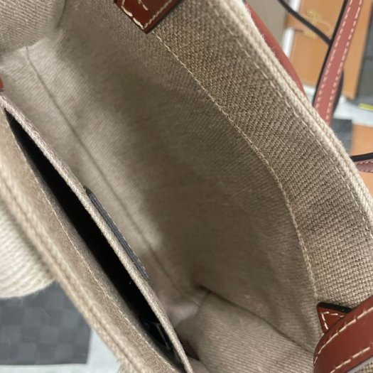 東區正精品㊣CHLOE MINI WOODY 全新迷你米白色帆布拼焦糖色皮革斜背包肩背包手提包 RA1745-10