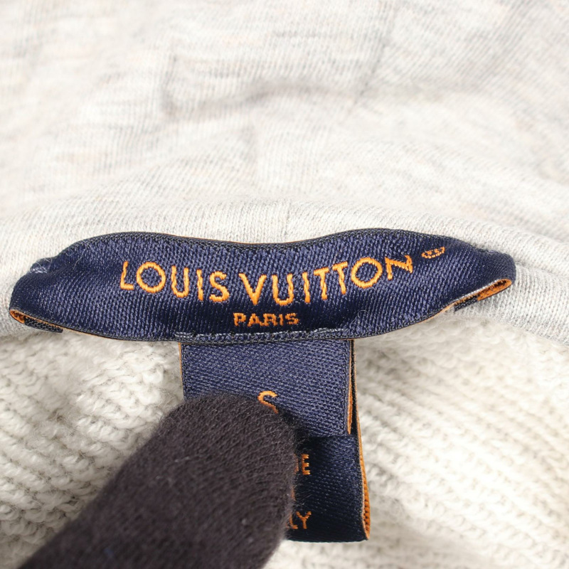 路易威登 (LOUIS VUITTON) 旅行印花短連帽衫 RW251WW LV8 FSST03 純棉灰色 二手 #S-2