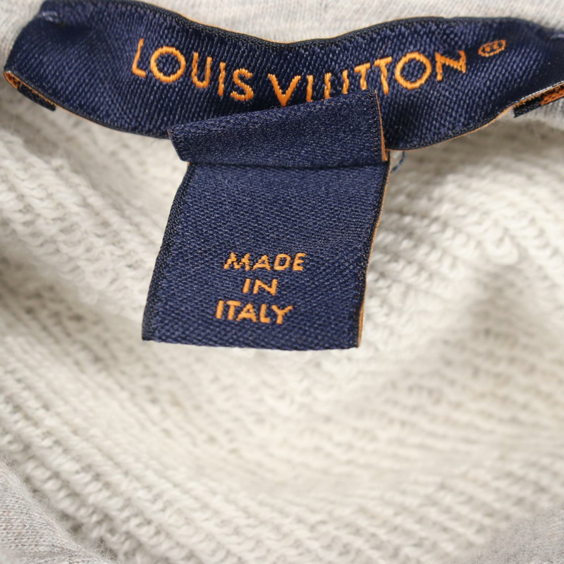 路易威登 (LOUIS VUITTON) 旅行印花短連帽衫 RW251WW LV8 FSST03 純棉灰色 二手 #S-3