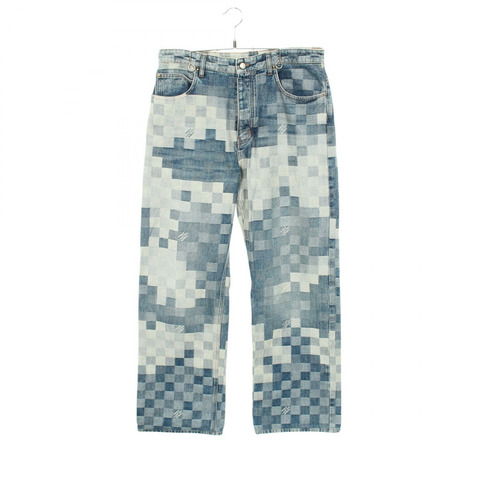 路易威登 Damier Skate 牛仔褲 #34 RM241 GCO HQD87W 棉藍色 二手 LV