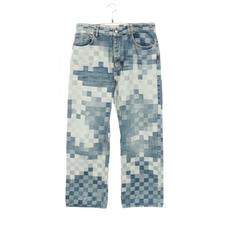路易威登 Damier Skate 牛仔褲 #34 RM241 GCO HQD87W 棉藍色 二手 LV-0