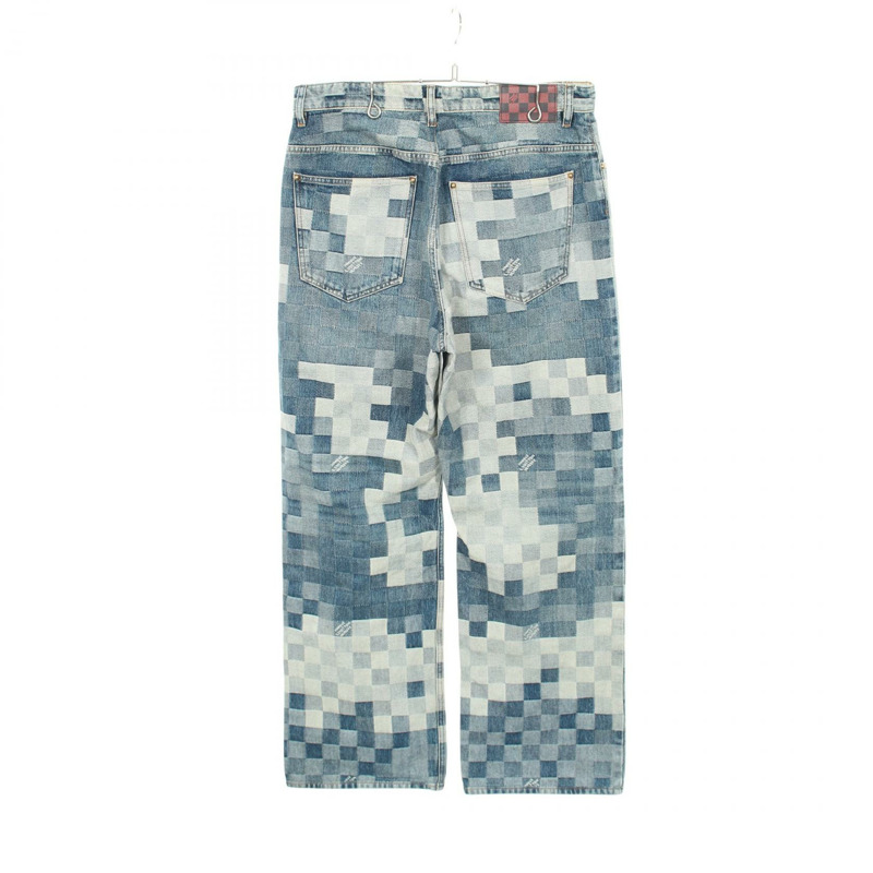 路易威登 Damier Skate 牛仔褲 #34 RM241 GCO HQD87W 棉藍色 二手 LV-1