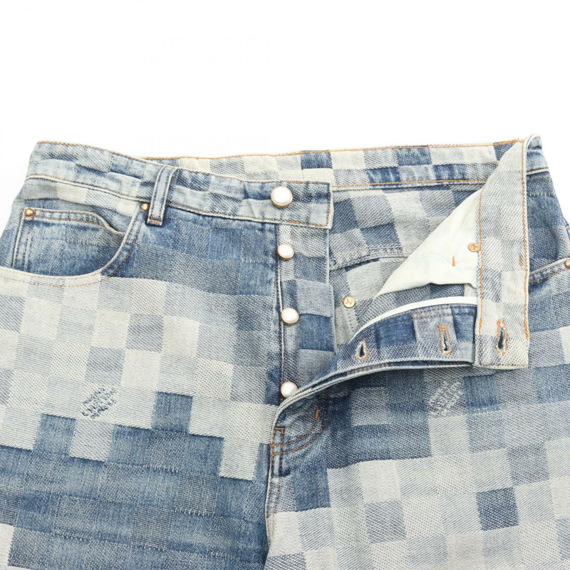 路易威登 Damier Skate 牛仔褲 #34 RM241 GCO HQD87W 棉藍色 二手 LV-5