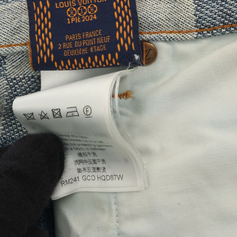 路易威登 Damier Skate 牛仔褲 #34 RM241 GCO HQD87W 棉藍色 二手 LV-7