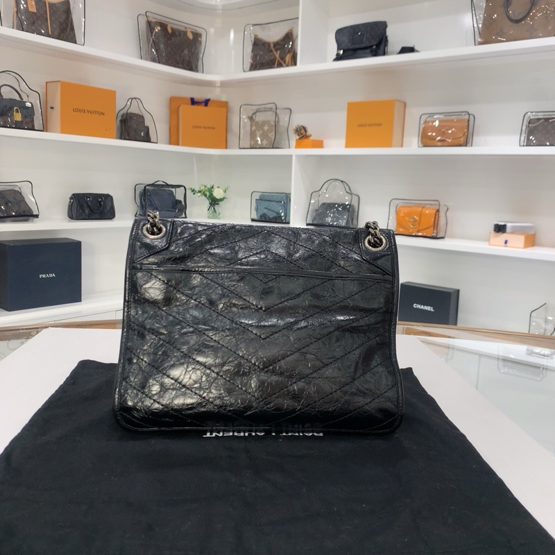 YSL 黑銀NIKI 新款D扣 中號 尺寸 約28*20-2
