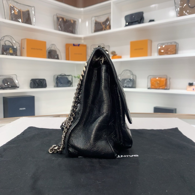 YSL 黑銀NIKI 新款D扣 中號 尺寸 約28*20-4