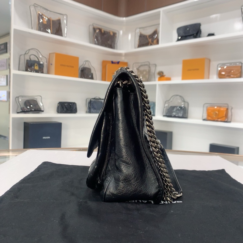 YSL 黑銀NIKI 新款D扣 中號 尺寸 約28*20-5