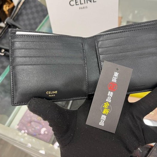 東區正精品㊣CELINE TRIOMPHE 10B652BQB 全新老花凱旋門8卡短夾皮夾 RZ5096-2