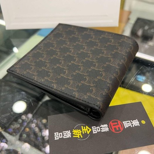 東區正精品㊣CELINE TRIOMPHE 10B652BQB 全新老花凱旋門8卡短夾皮夾 RZ5096-4