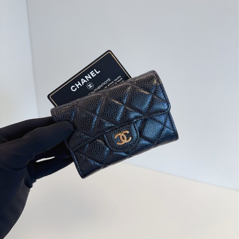 Chanel 黑金鱼子酱CF翻盖卡包/零钱包-0