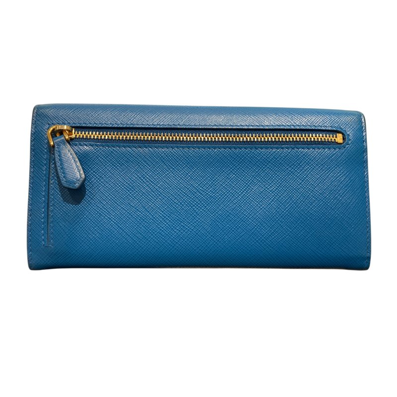 PRADA 普拉達 PRADA SAFFIANO 皮革長夾 1MH132 藍色-1