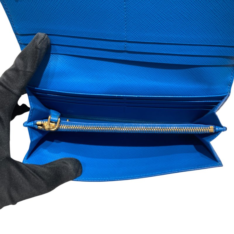 PRADA 普拉達 PRADA SAFFIANO 皮革長夾 1MH132 藍色-11