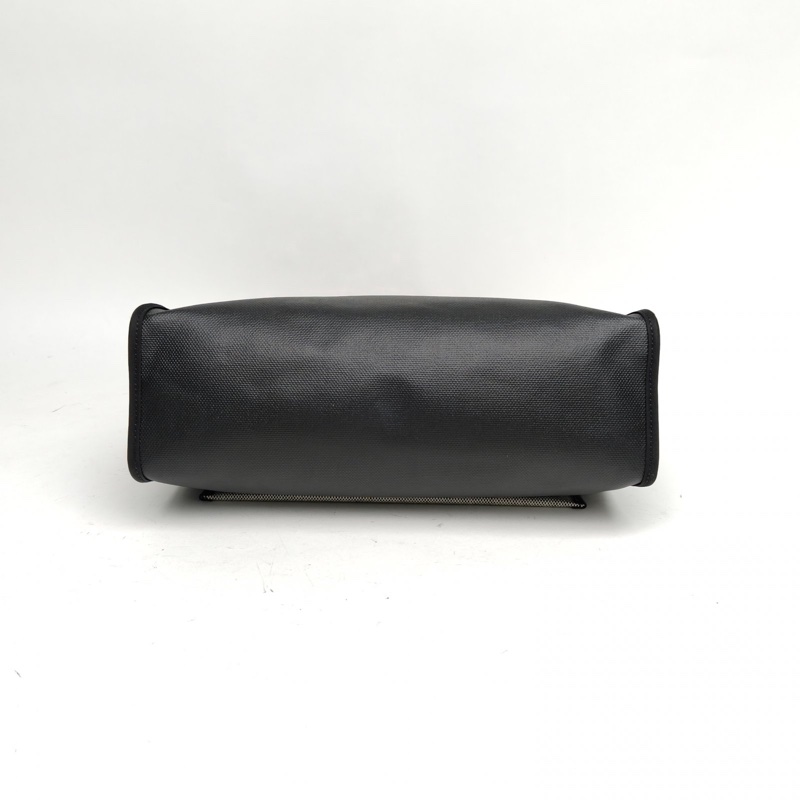 HERMES Herbag31黑色防水帆布/牛皮B刻銀扣肩背包-3