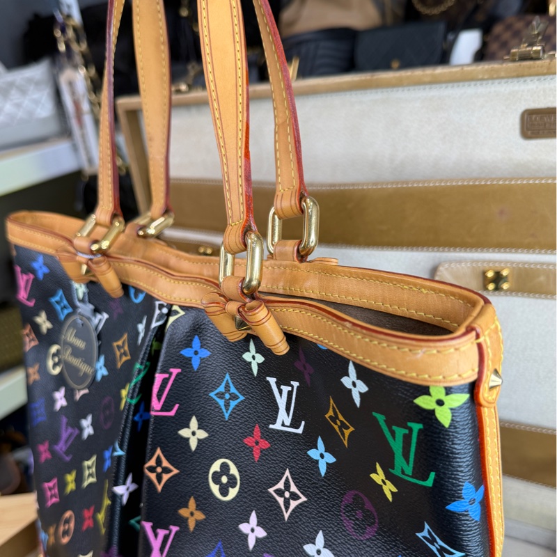 上架中🔑Louis Vuitton 黑彩Sharleen老花托特包-13