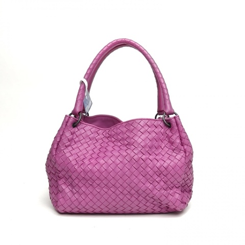 BOTTEGA VENETA 紫色羊皮雙橋編織手提包