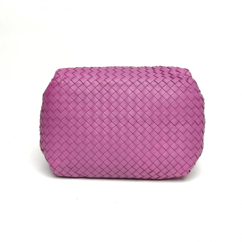 BOTTEGA VENETA 紫色羊皮雙橋編織手提包-3
