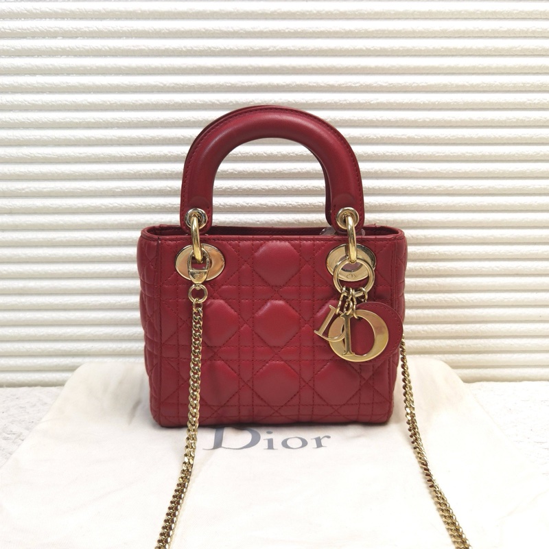 Dior迪奧 Lady  三格戴妃包鏈條包斜挎包 17年-1