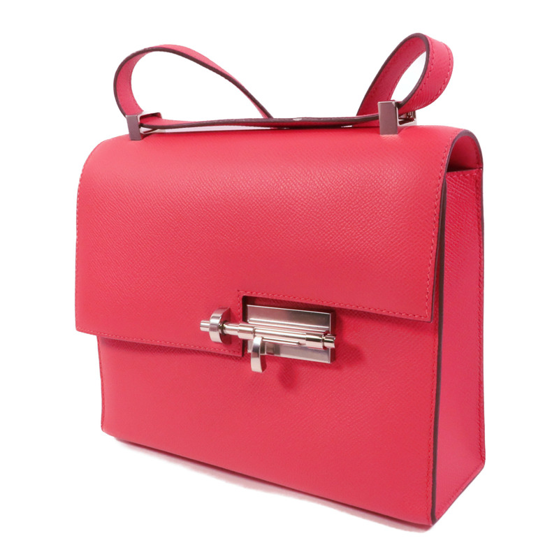 HERMES Epsom皮革Verrou 23肩背袋Rose Extreme-2