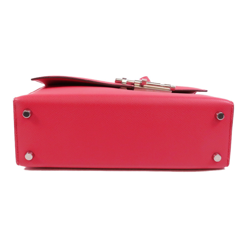 HERMES Epsom皮革Verrou 23肩背袋Rose Extreme-3