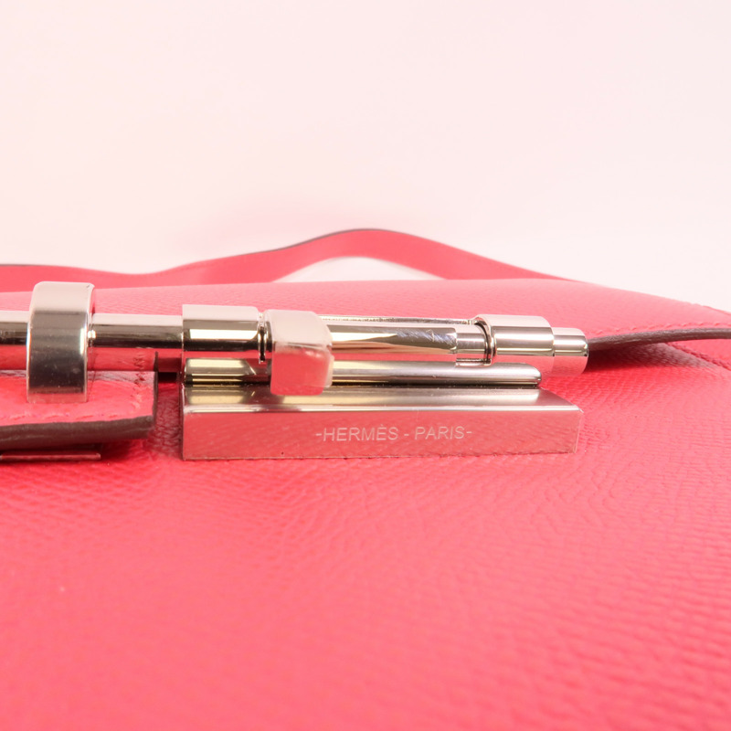 HERMES Epsom皮革Verrou 23肩背袋Rose Extreme-6