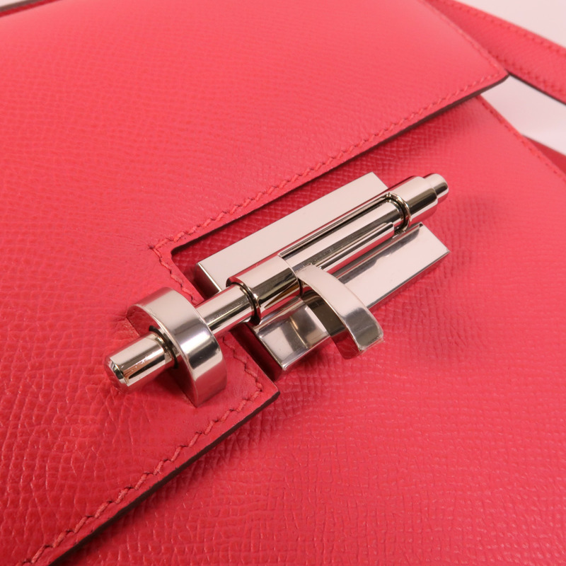 HERMES Epsom皮革Verrou 23肩背袋Rose Extreme-7