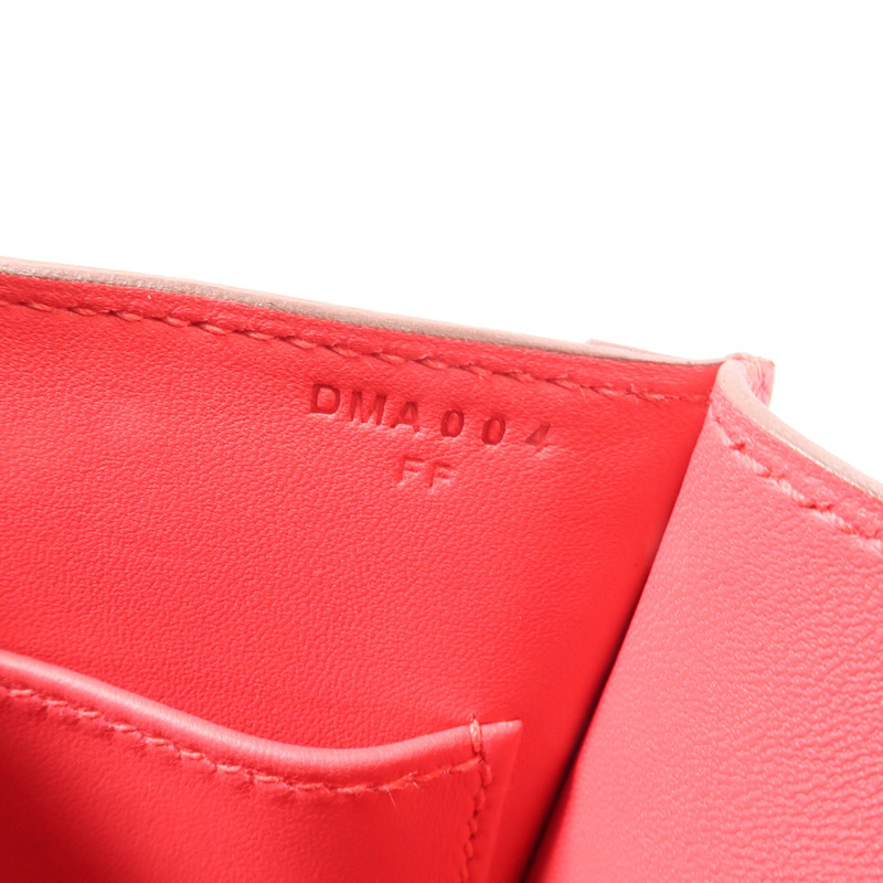 HERMES Epsom皮革Verrou 23肩背袋Rose Extreme-10