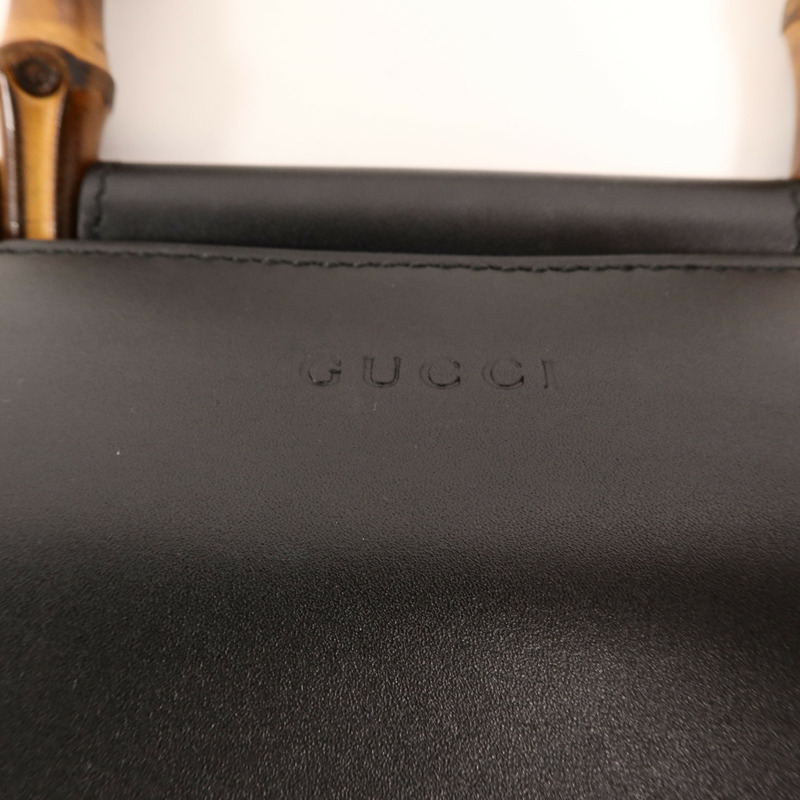 GUCCI 牛皮皮革Bamboo Nymphaea手挽肩背兩用袋-8