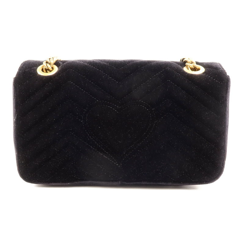 GUCCI 天鵝絨GG Marmont Shoulder Bag鏈帶肩背袋-1