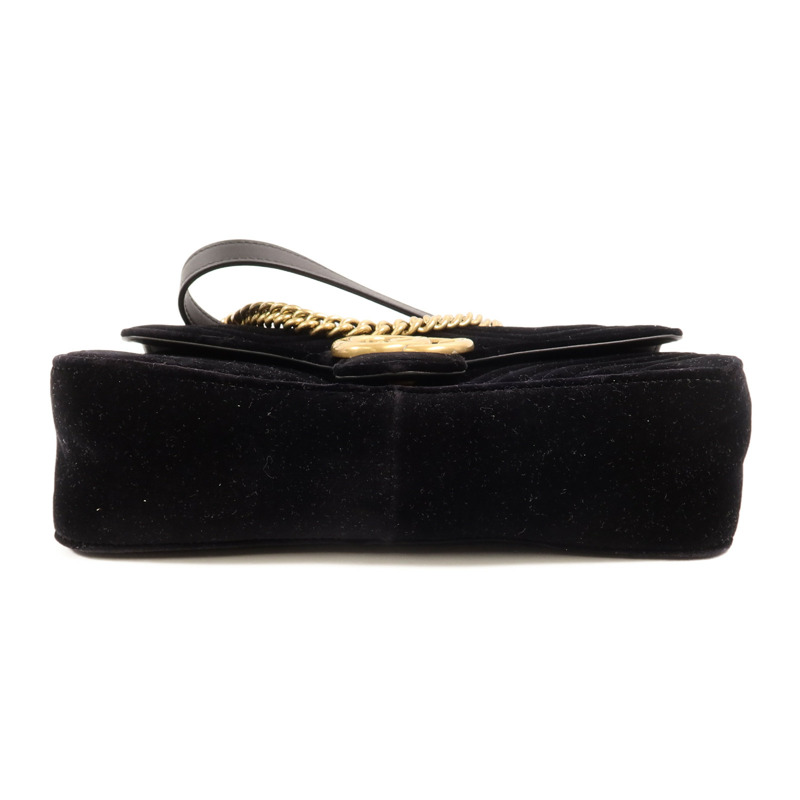 GUCCI 天鵝絨GG Marmont Shoulder Bag鏈帶肩背袋-3